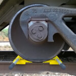Spark-Proof Urethane Heavy-Duty Double Wheel Chock (Exposed Rail)