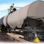 Item #: 4016-01 and Item #: 4016-02 Tank Car Wheel Block-In-Action