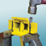 Item #: 6008 Railroad Chock Replacement Spurs (Photo with Chock, Spur and Hammer)