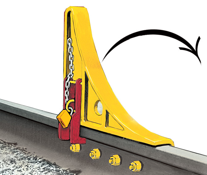 Aldon railroad hinged car stop bumper