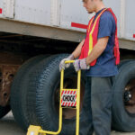 Aldon semi tractor trailer wheel chocks