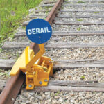 Item #: 4014-10 1-Way (left) Hinged Railroad Derail with pop-up sign holder